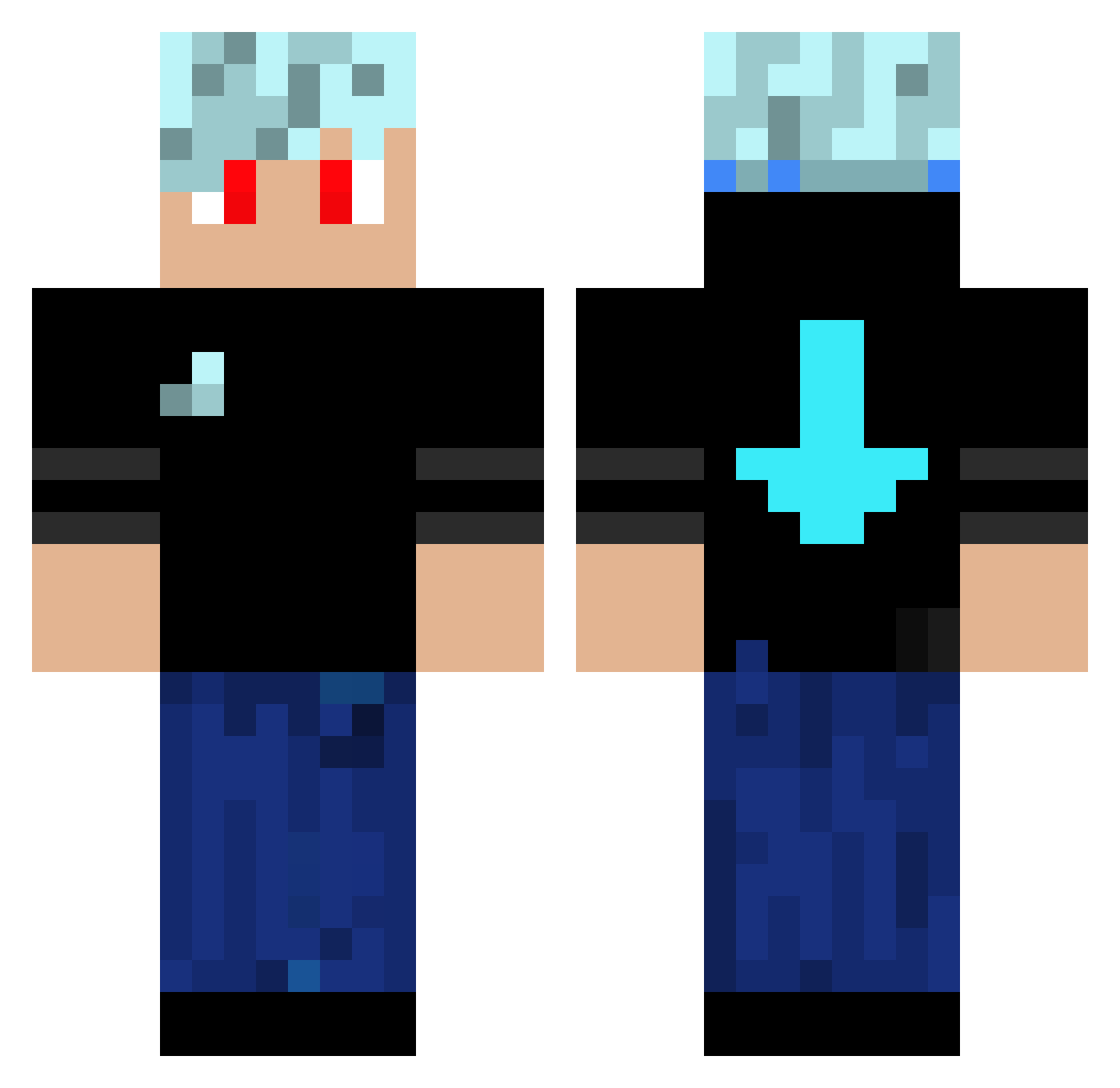 DragonStar101 Minecraft skin, front and back view