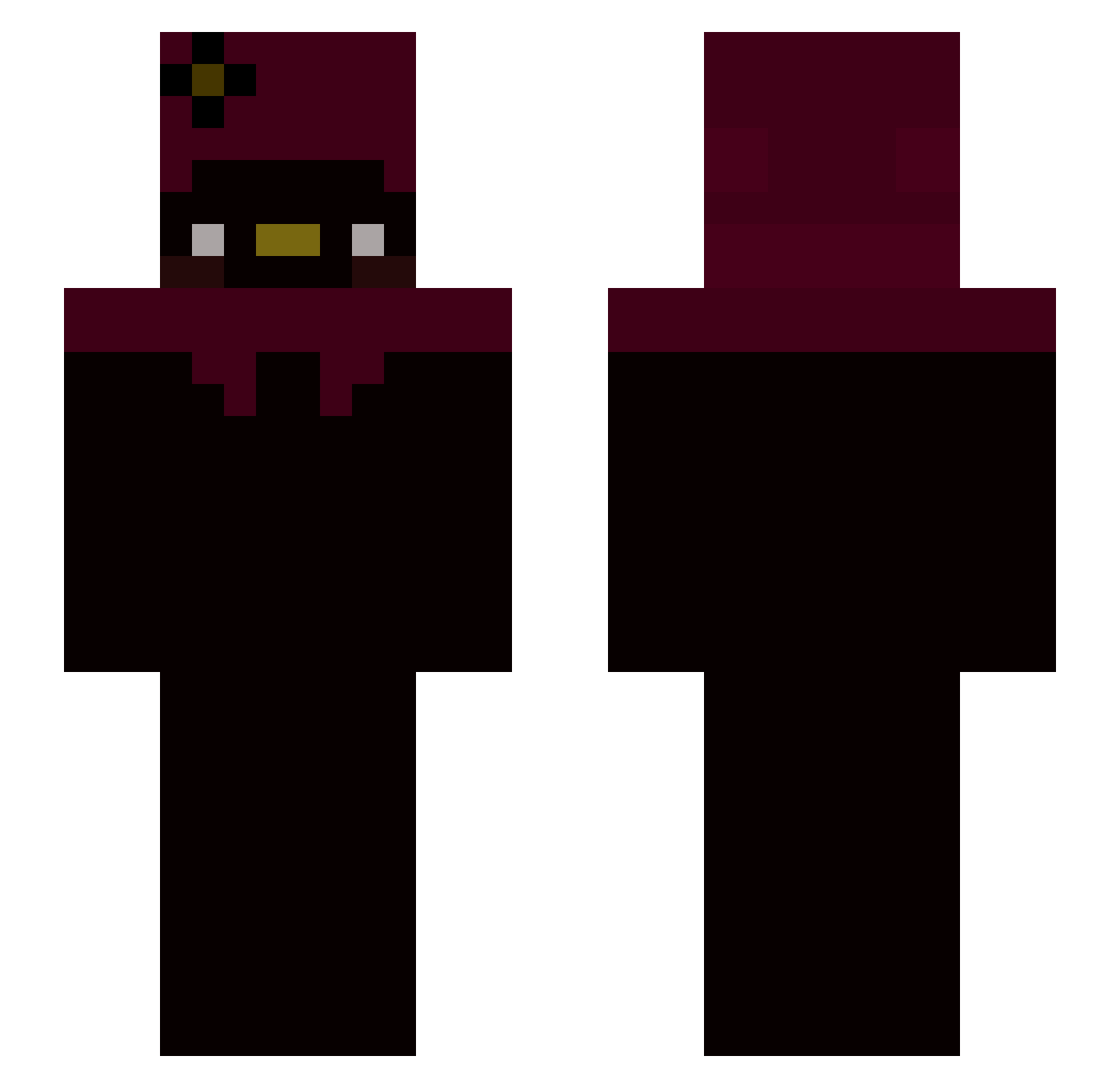 Cykss Minecraft skin, front and back view