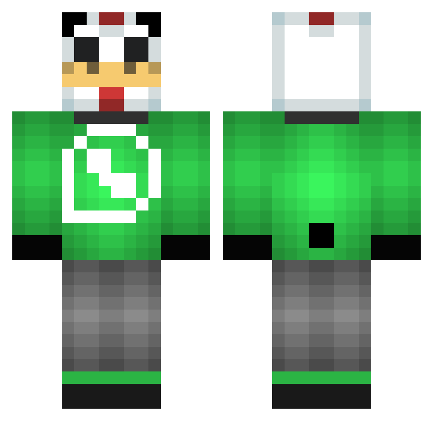 Bosonn Minecraft skin, front and back view