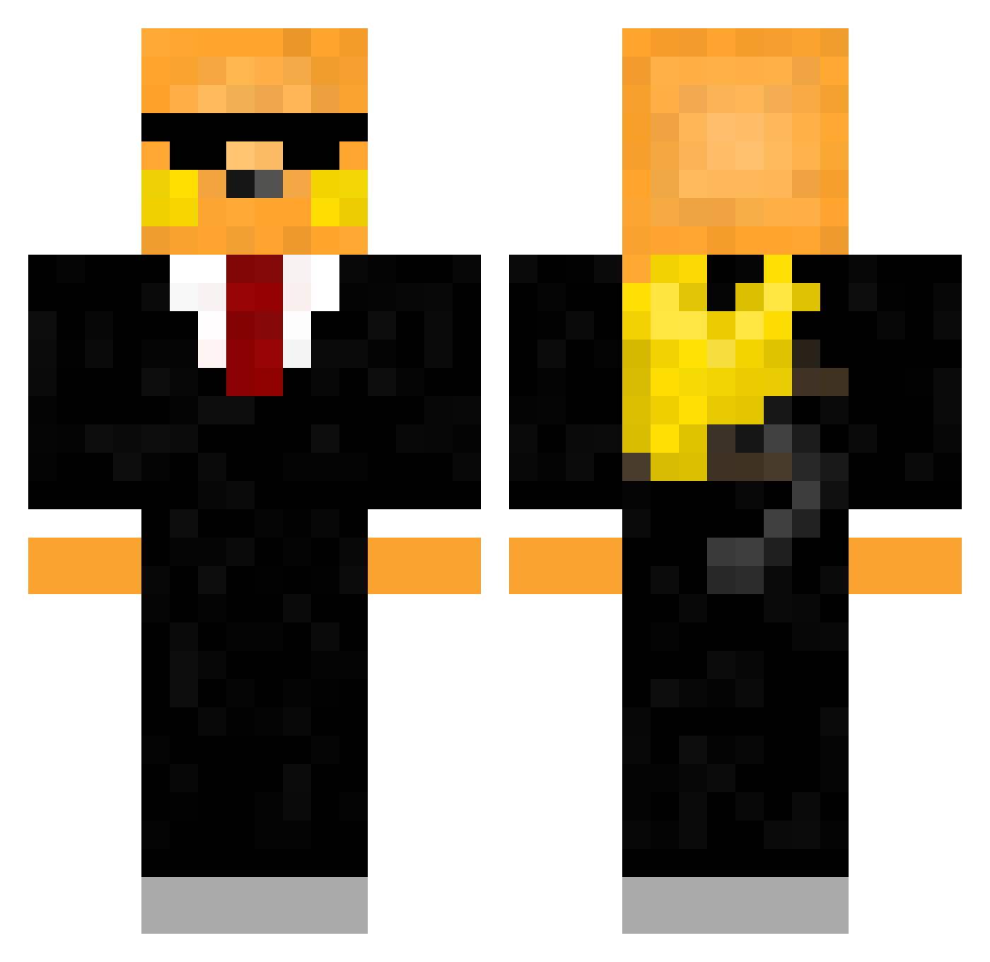 SuchSpeedKingnor Minecraft skin, front and back view
