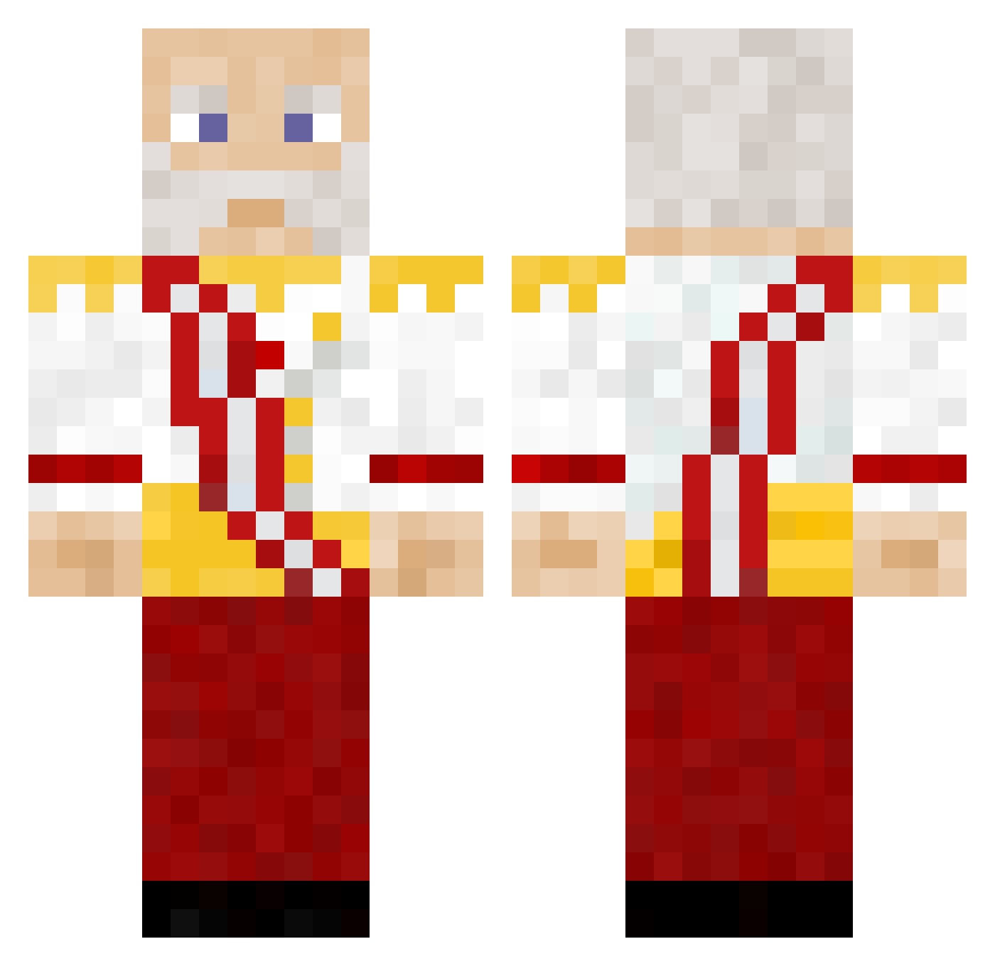 Xaver_Der_Grosse Minecraft skin, front and back view