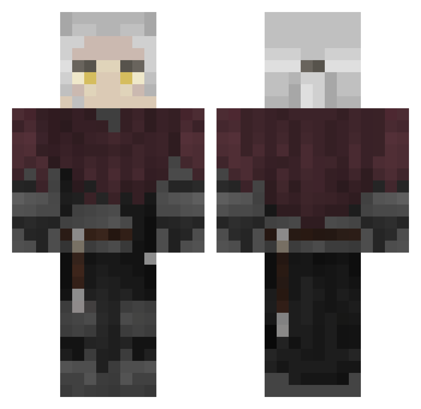 Canthor Minecraft skin, front and back view