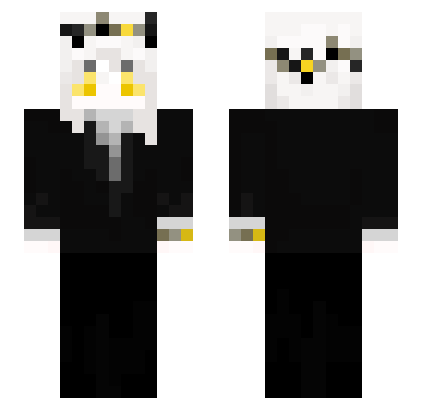 Aresaer Minecraft skin, front and back view