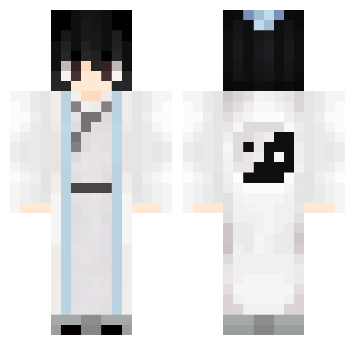 Xiaomuli Minecraft skin, front and back view