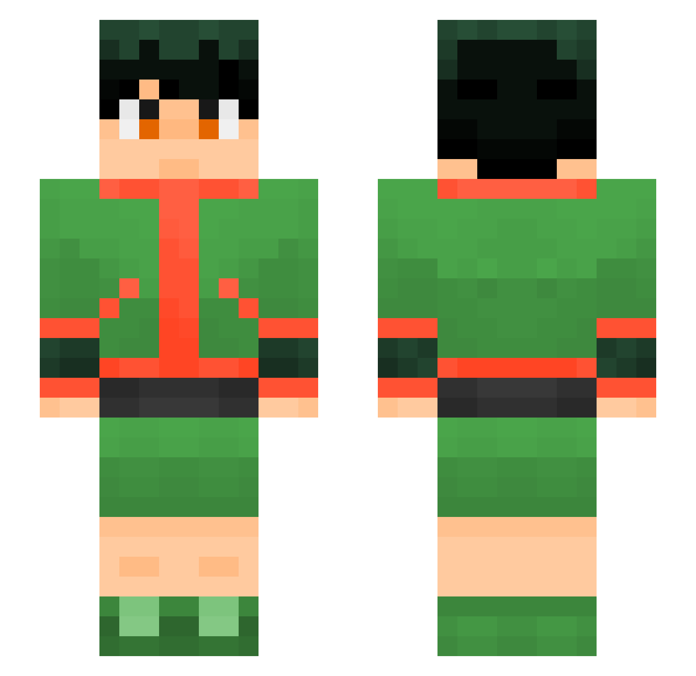 EnergiS Minecraft skin, front and back view