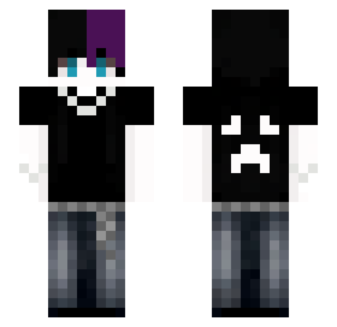 hxxruin Minecraft skin, front and back view
