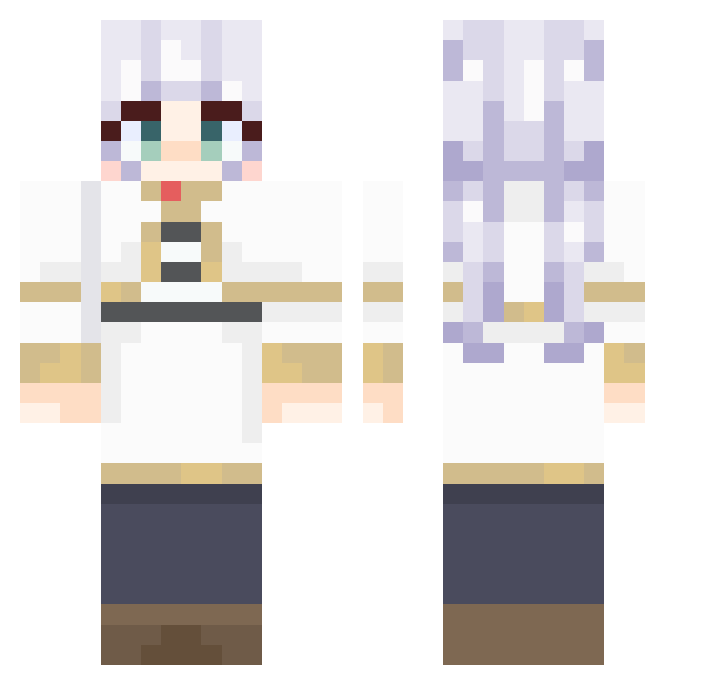 Chompa Minecraft skin, front and back view