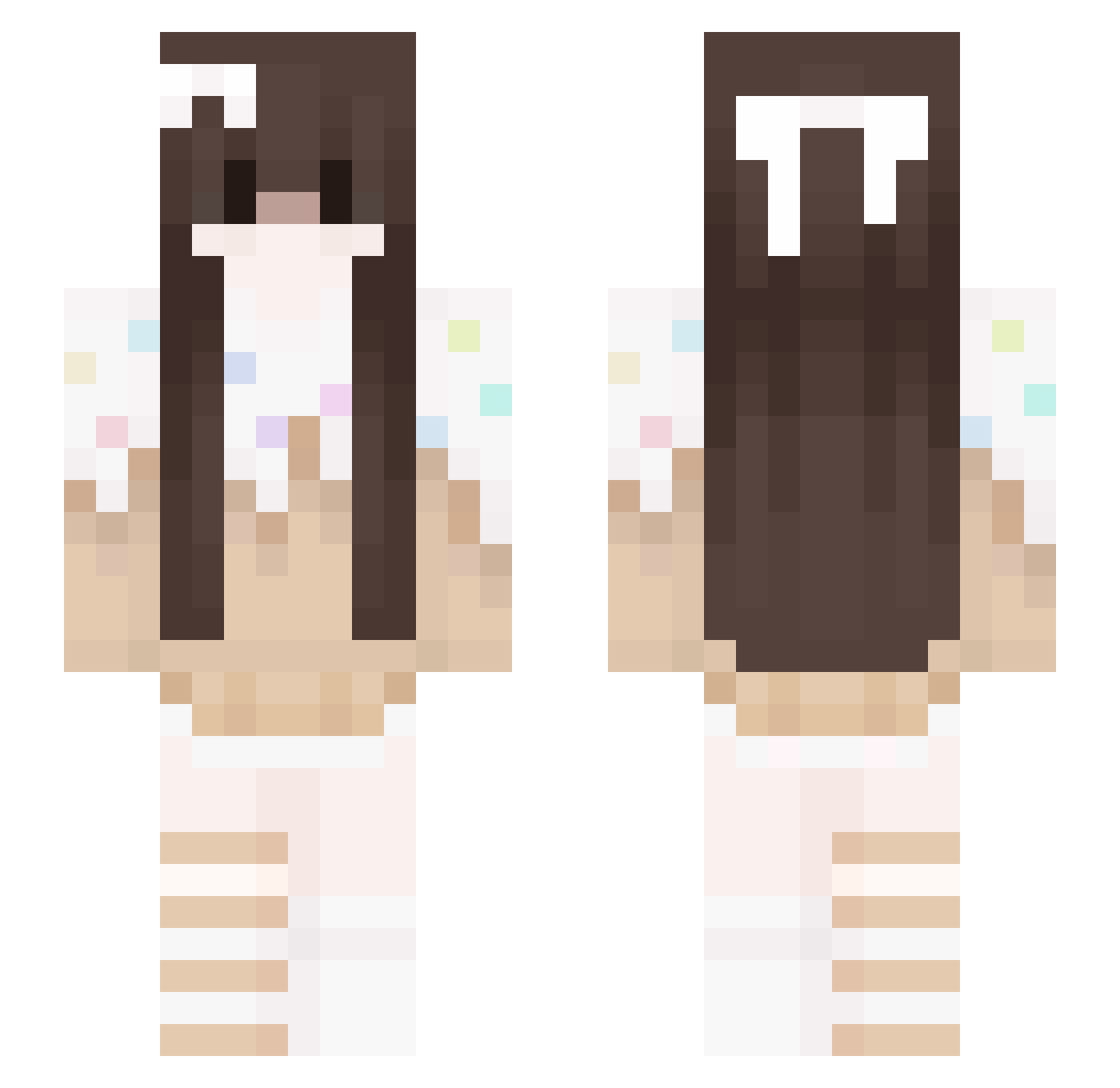 CheeseyChels Minecraft skin, front and back view