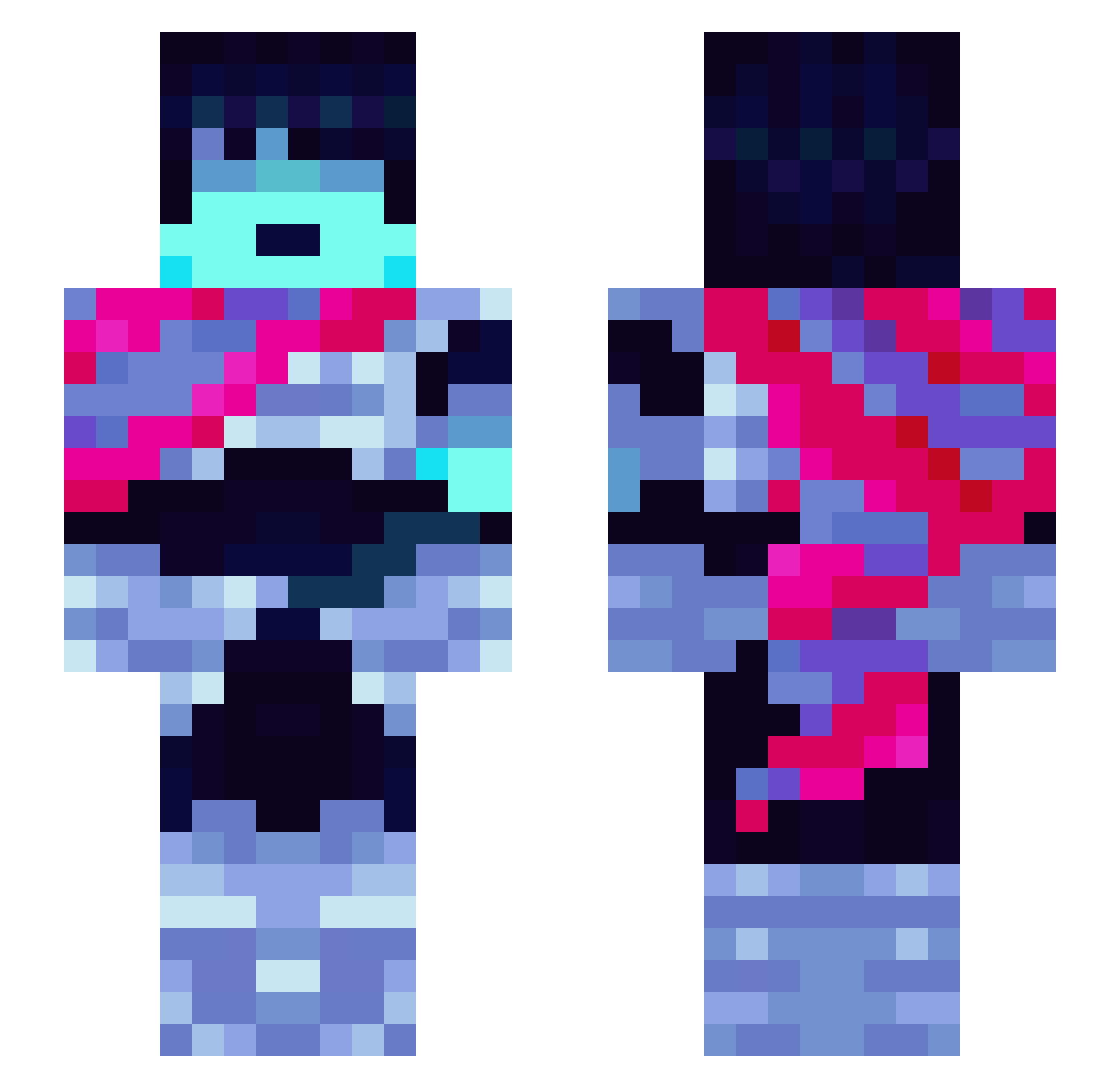 DappoGaming Minecraft skin, front and back view