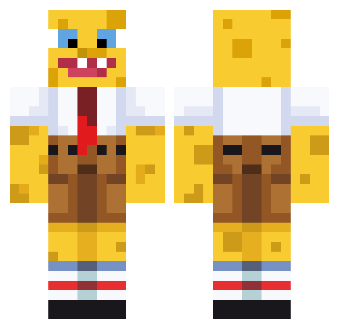Sopange Minecraft skin, front and back view