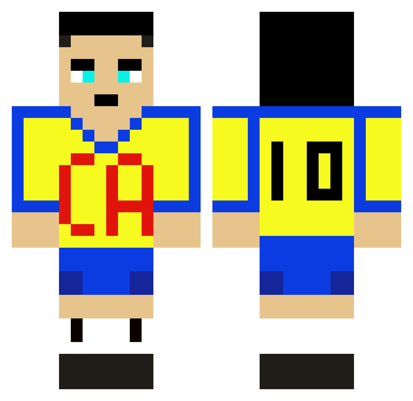 Jonaztruzzz Minecraft skin, front and back view