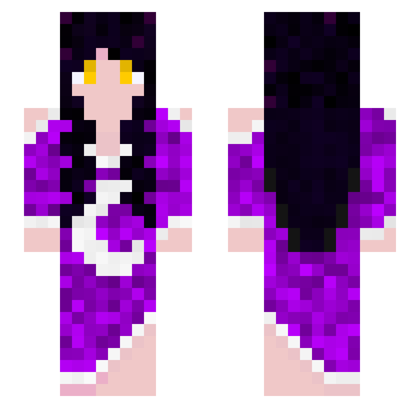 Cosmic_Librarian Minecraft skin, front and back view