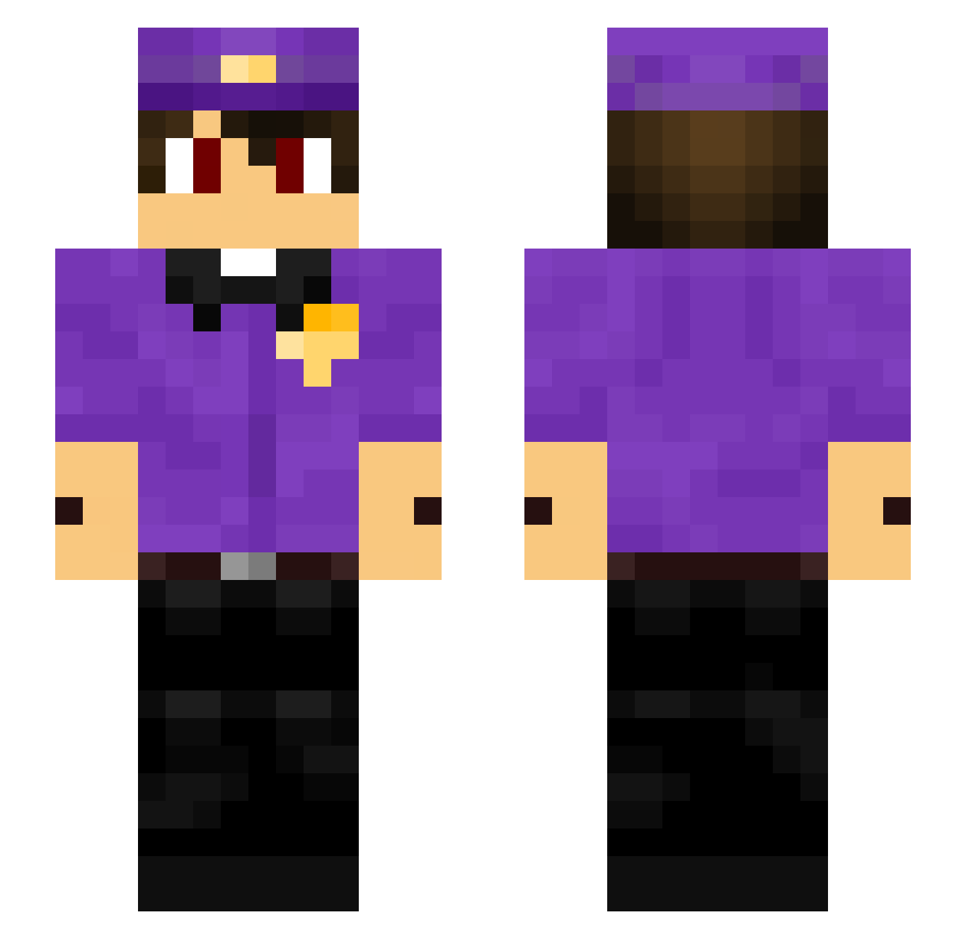 Fennex237 Minecraft skin, front and back view