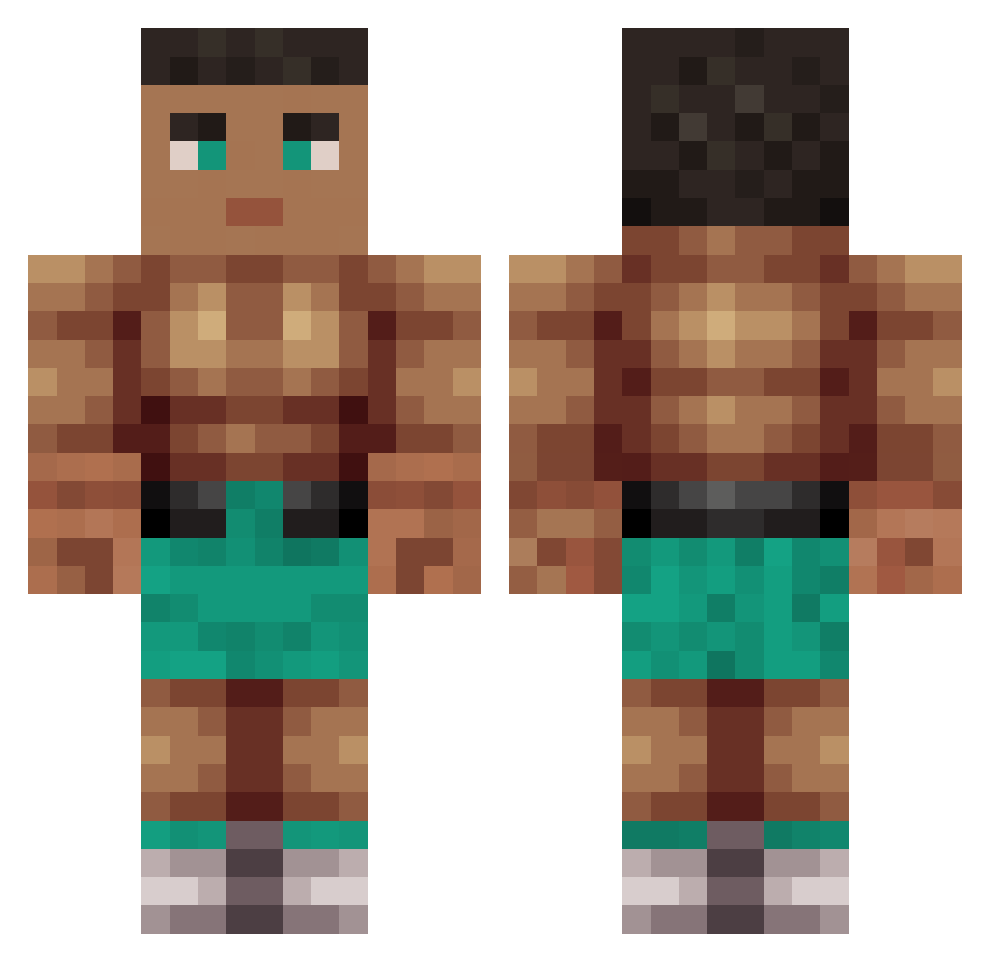 Temaru Minecraft skin, front and back view