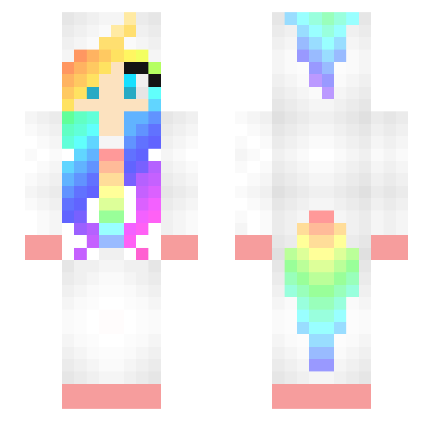 Biassauro Minecraft skin, front and back view