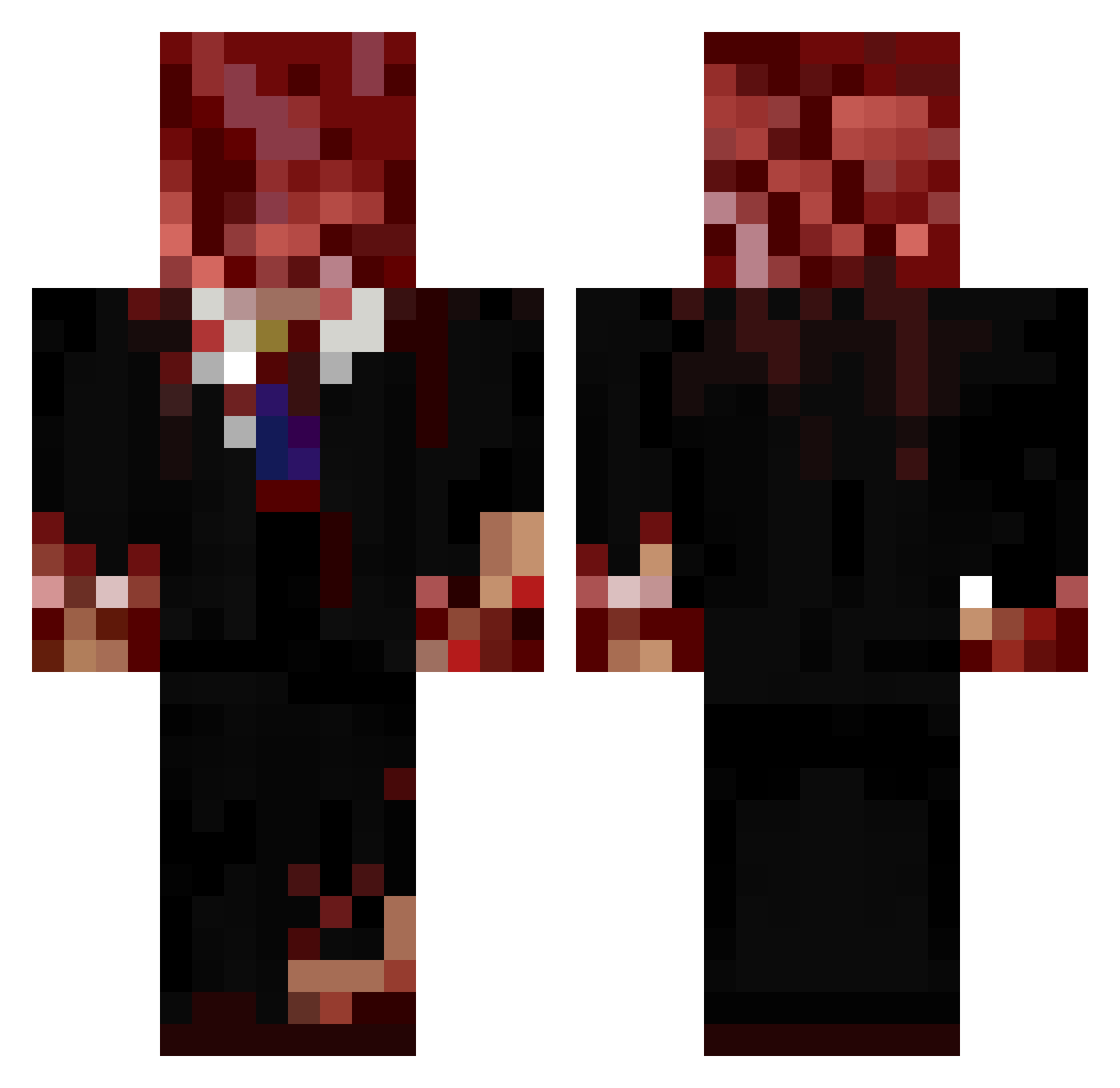 upersa Minecraft skin, front and back view