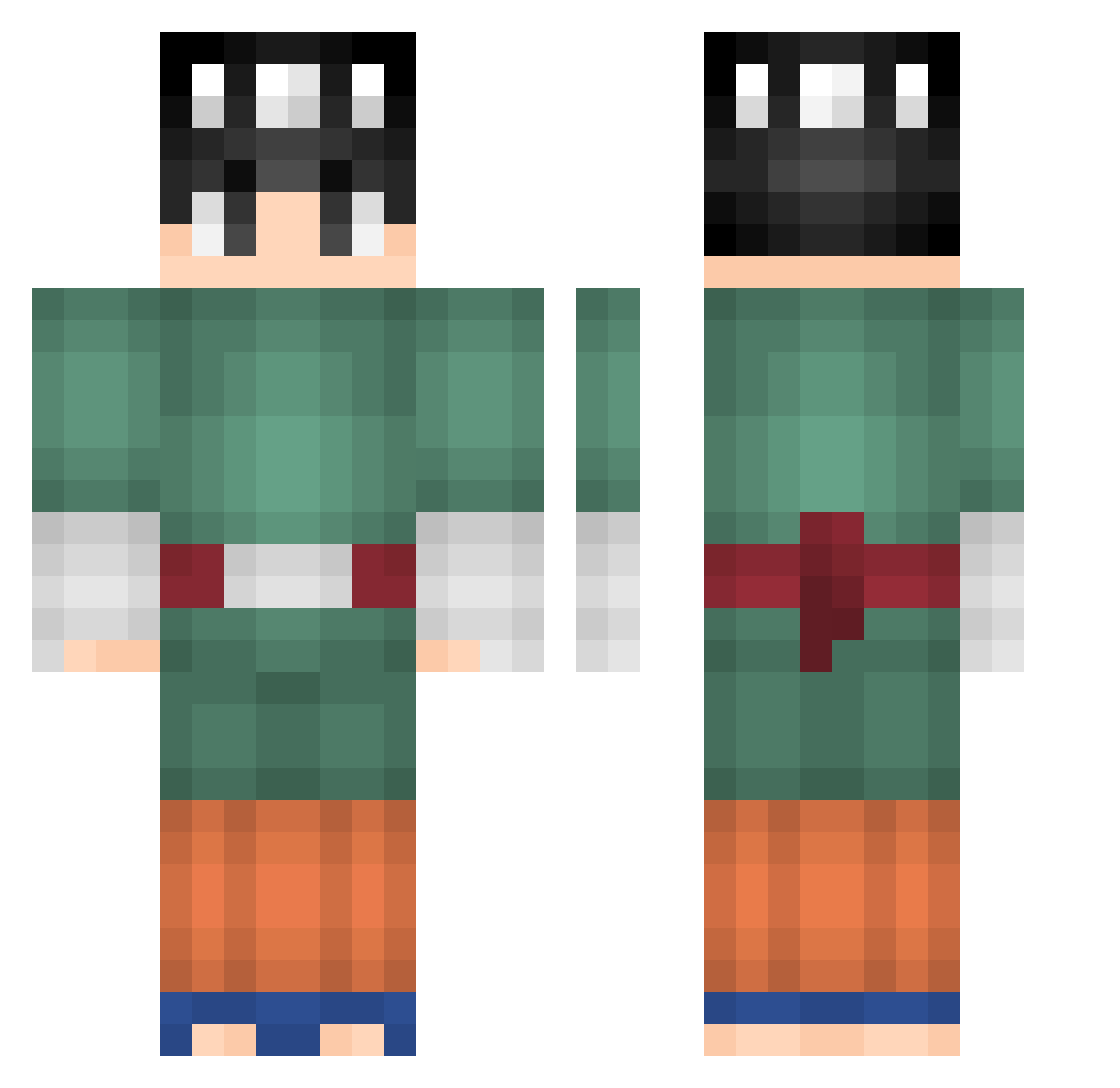 Yung_Hazy Minecraft skin, front and back view