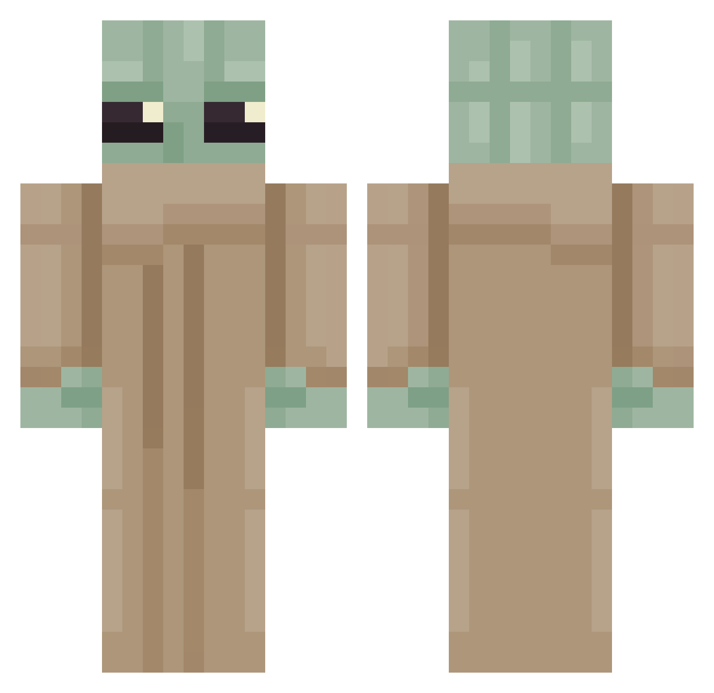 Eviie Minecraft skin, front and back view