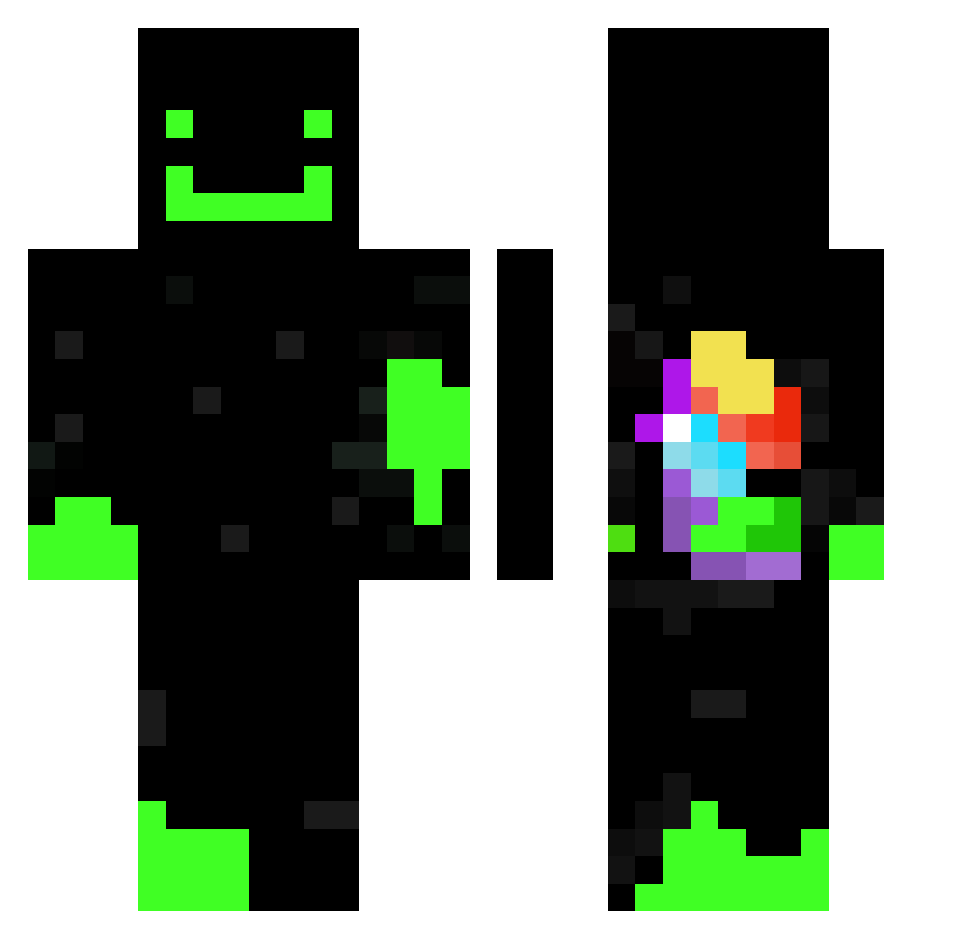 bot0mg777 Minecraft skin, front and back view