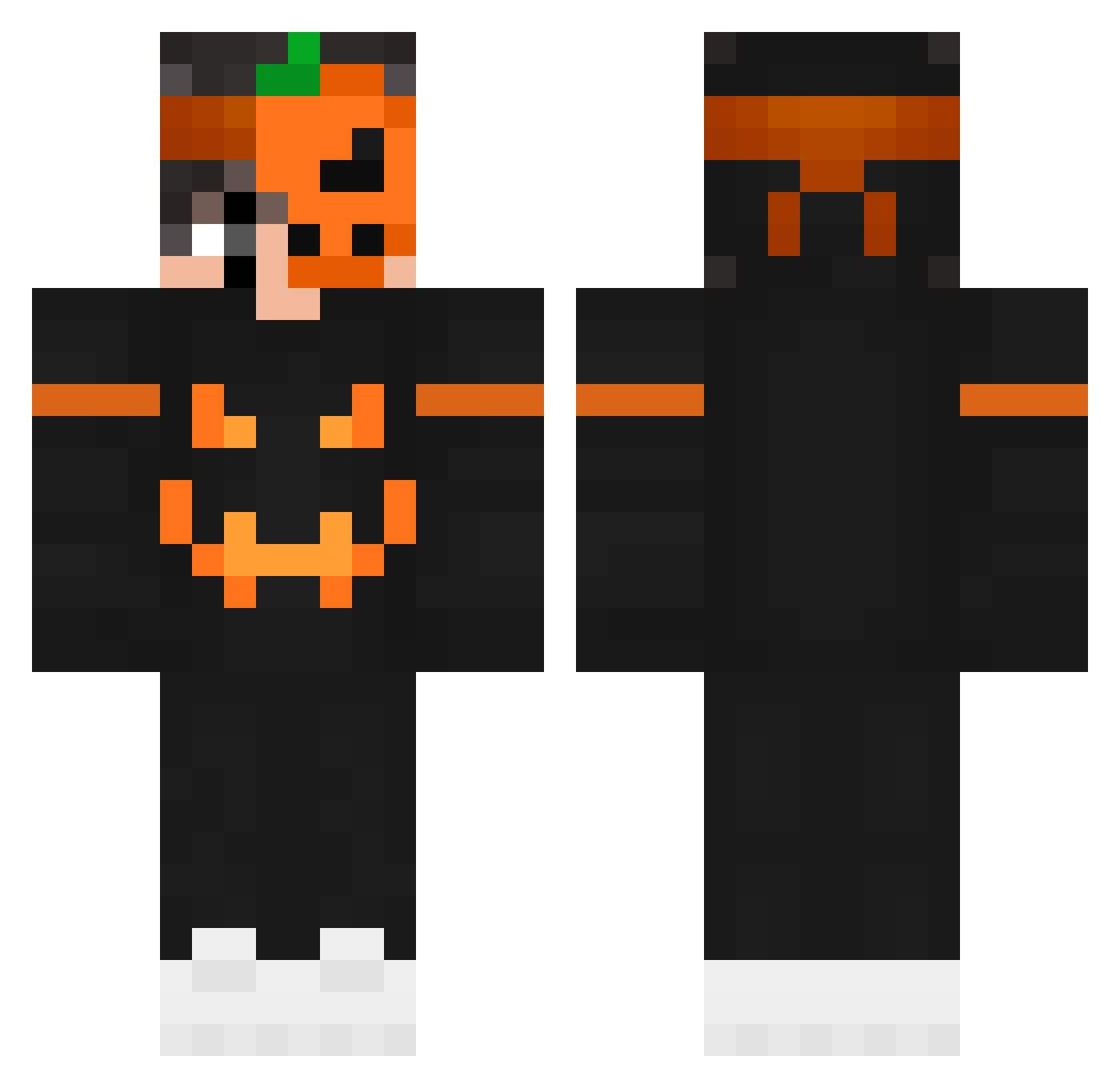 KiyomiUchiha Minecraft skin, front and back view