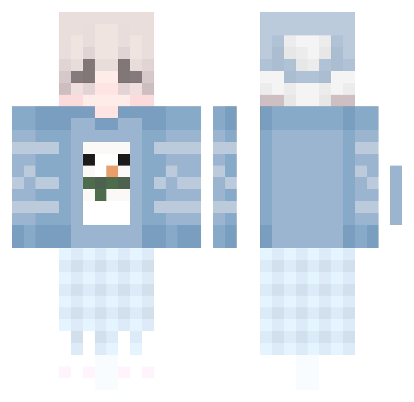 Twix_pl2 Minecraft skin, front and back view