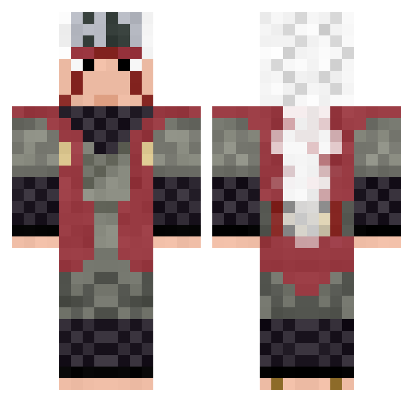 WoodsXP Minecraft skin, front and back view