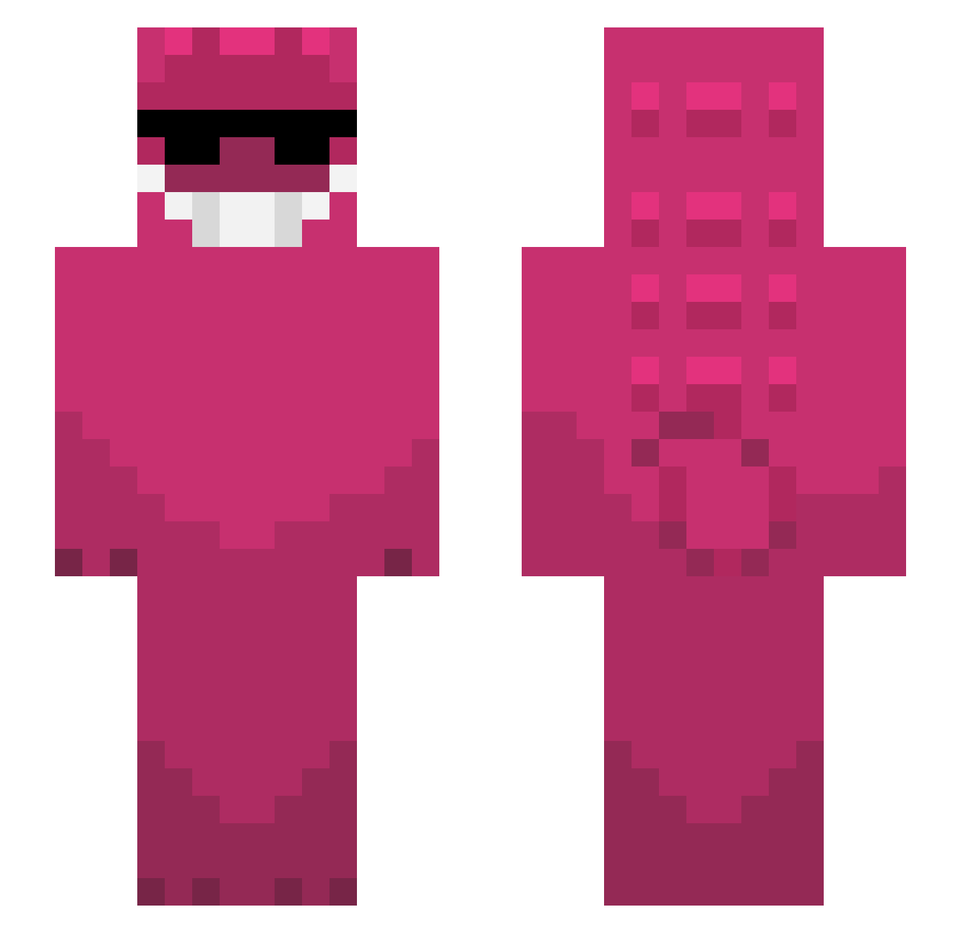 Pawbe Minecraft skin, front and back view