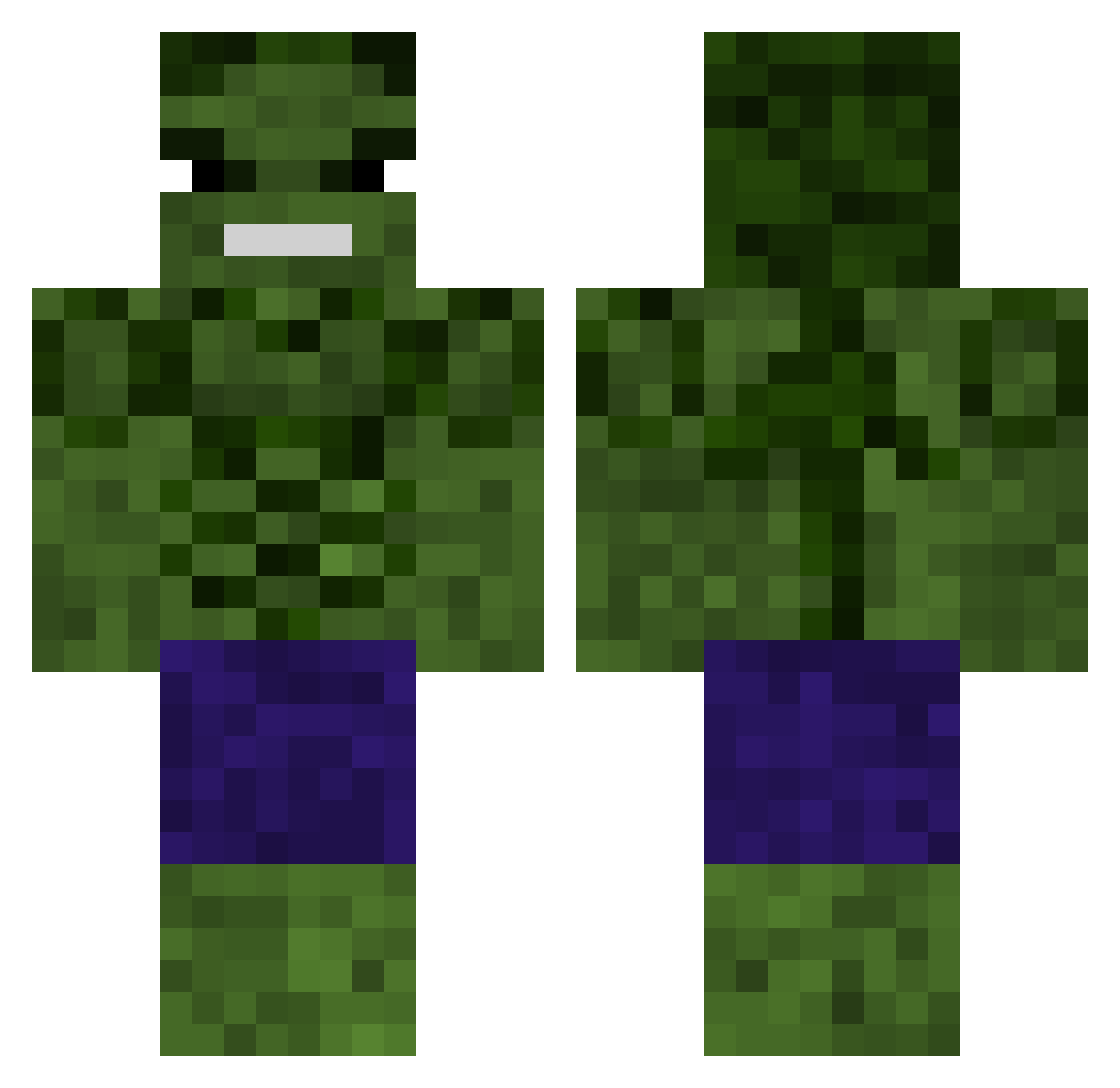 Jahvae Minecraft skin, front and back view