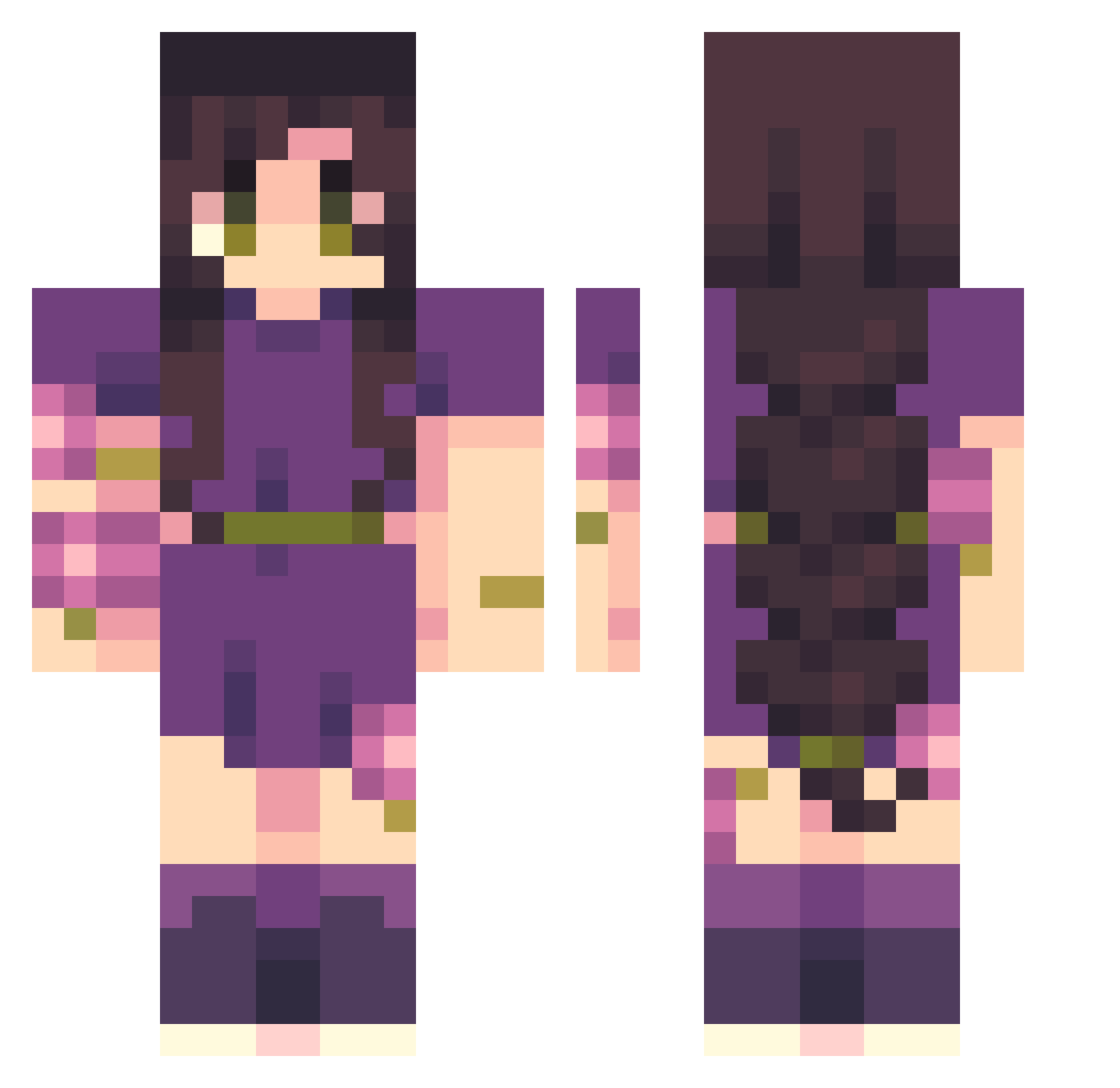 supermoshpit Minecraft skin, front and back view