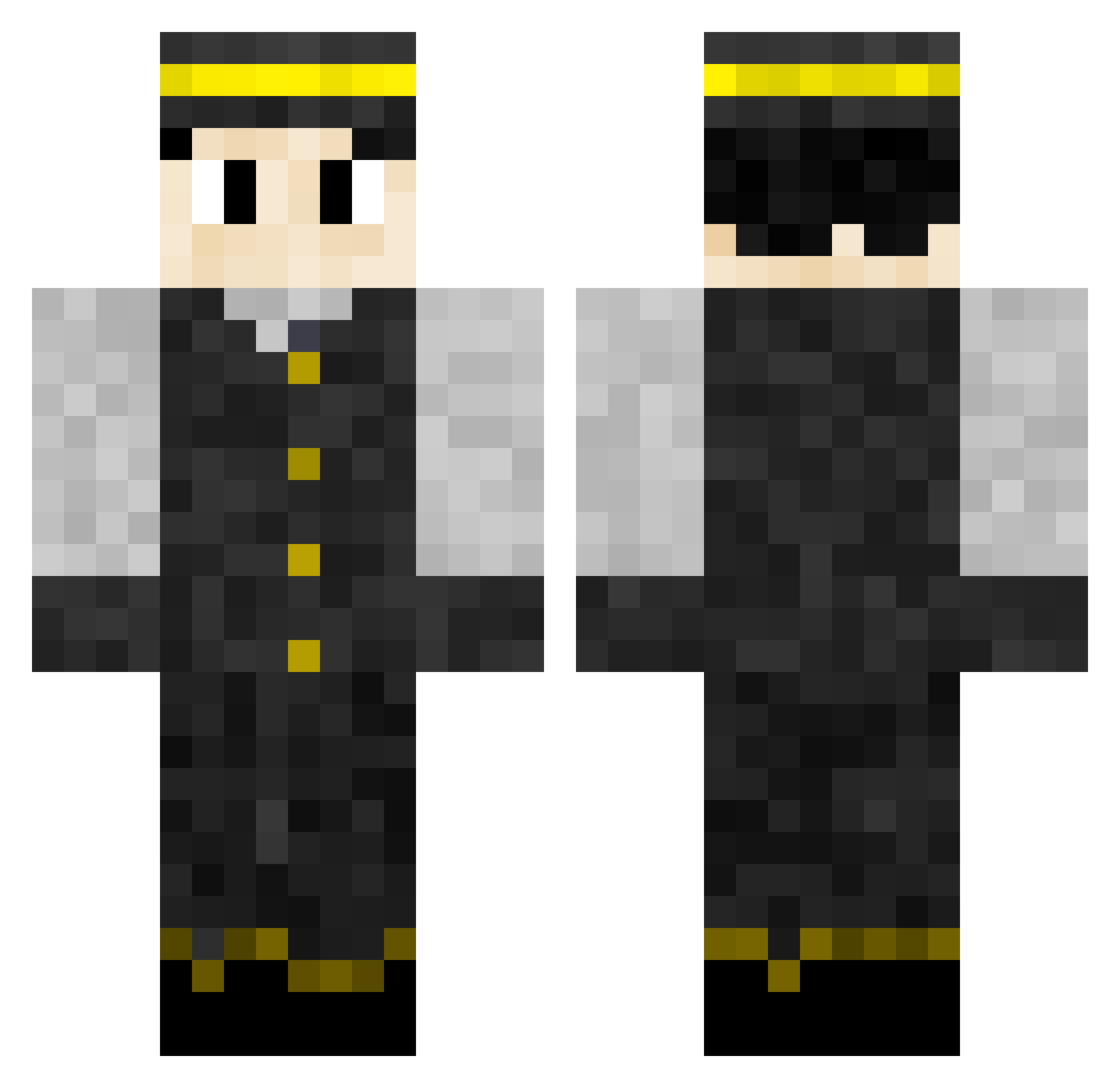 Minotaurussel Minecraft skin, front and back view