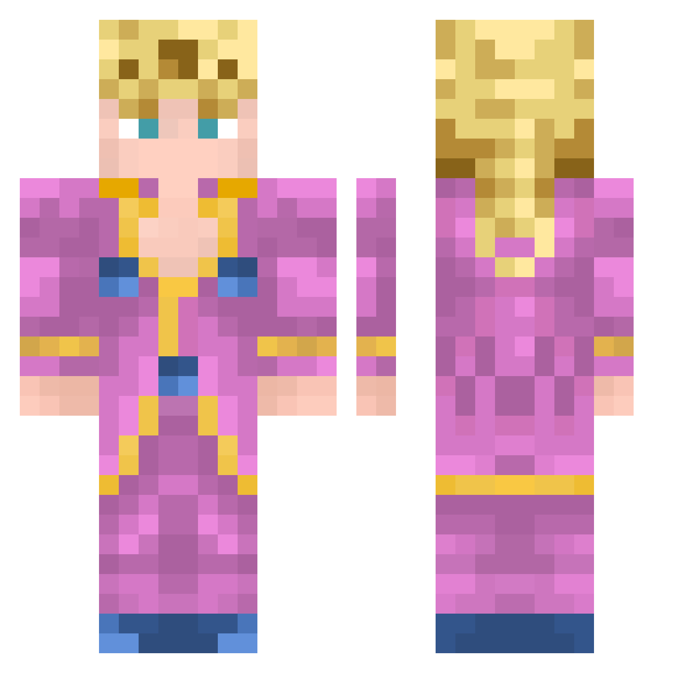 Baryonyx80 Minecraft skin, front and back view