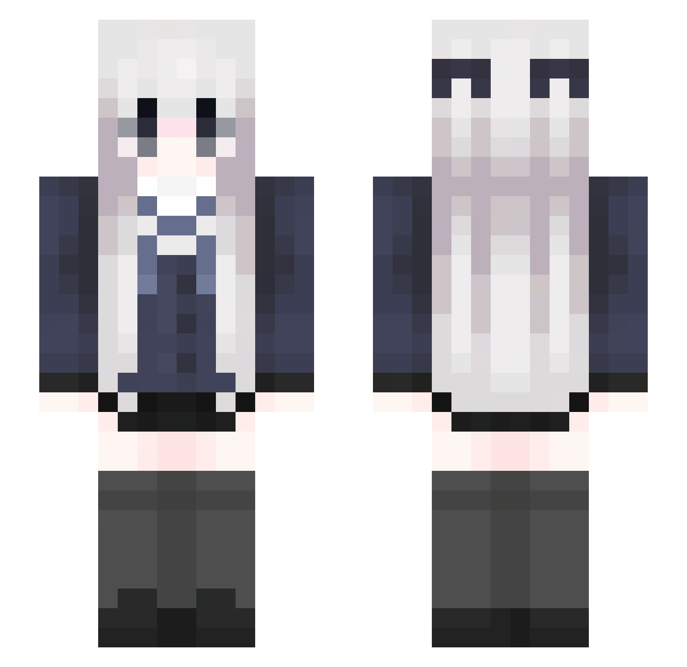 vyh1 Minecraft skin, front and back view