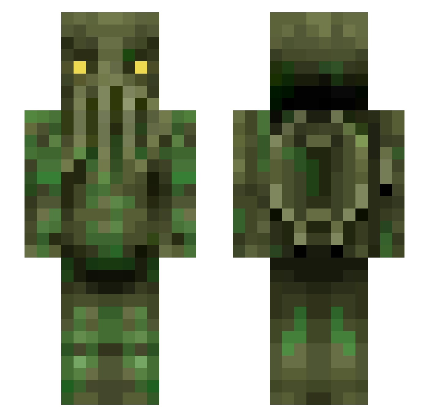 Superjellyfishy Minecraft skin, front and back view