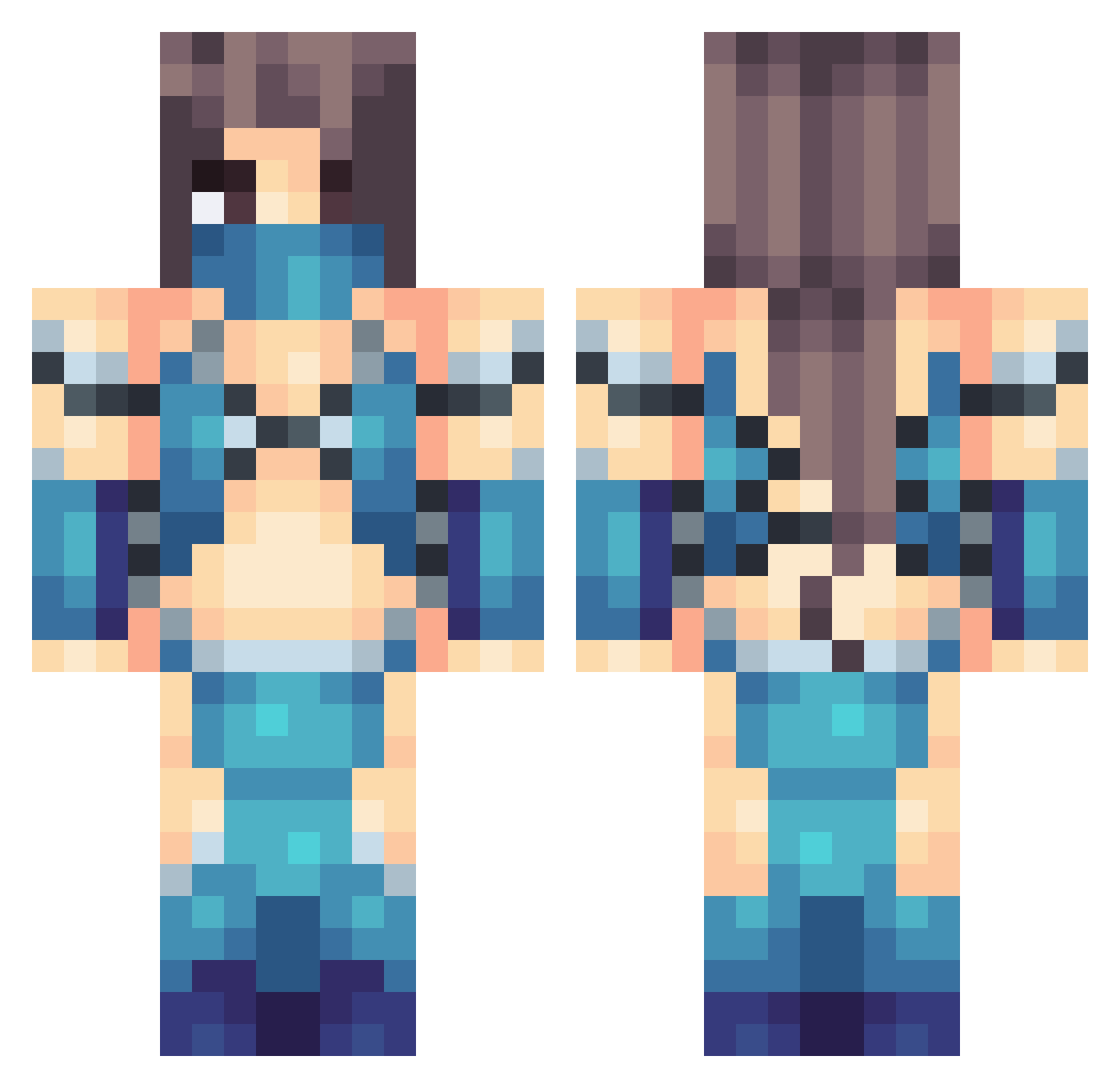 HeavenlyVictory Minecraft skin, front and back view
