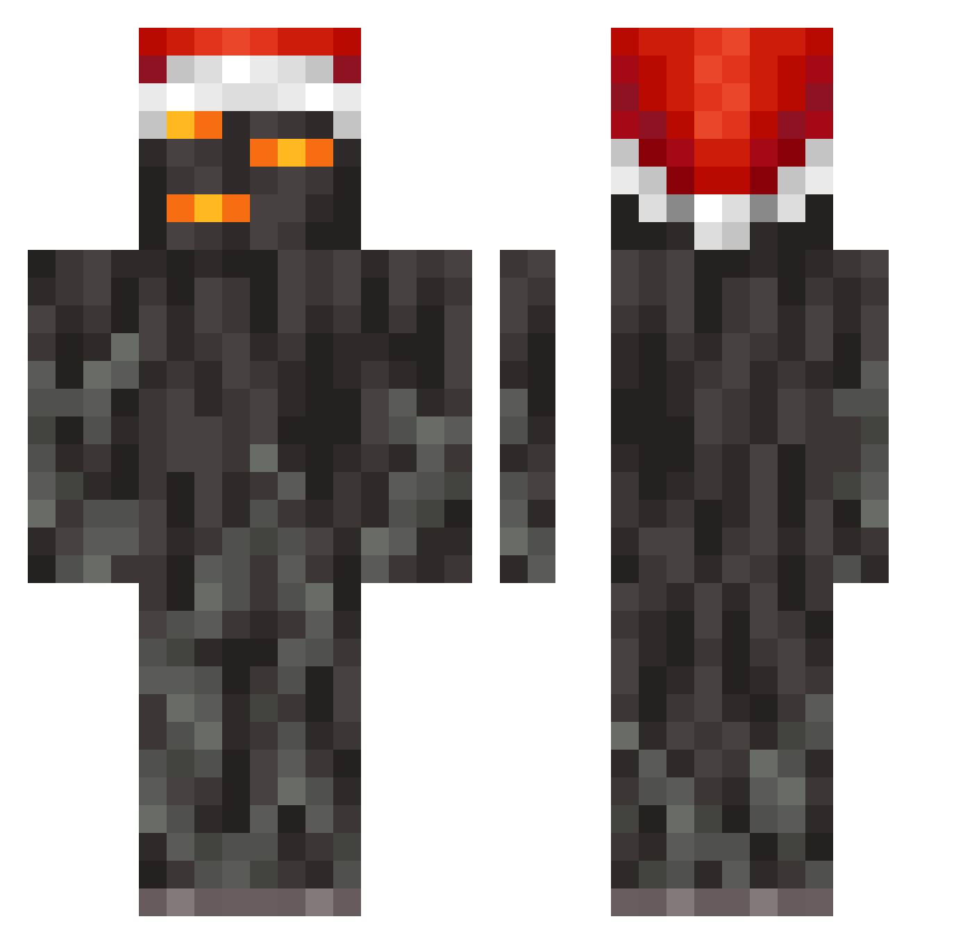 FamaAMD Minecraft skin, front and back view