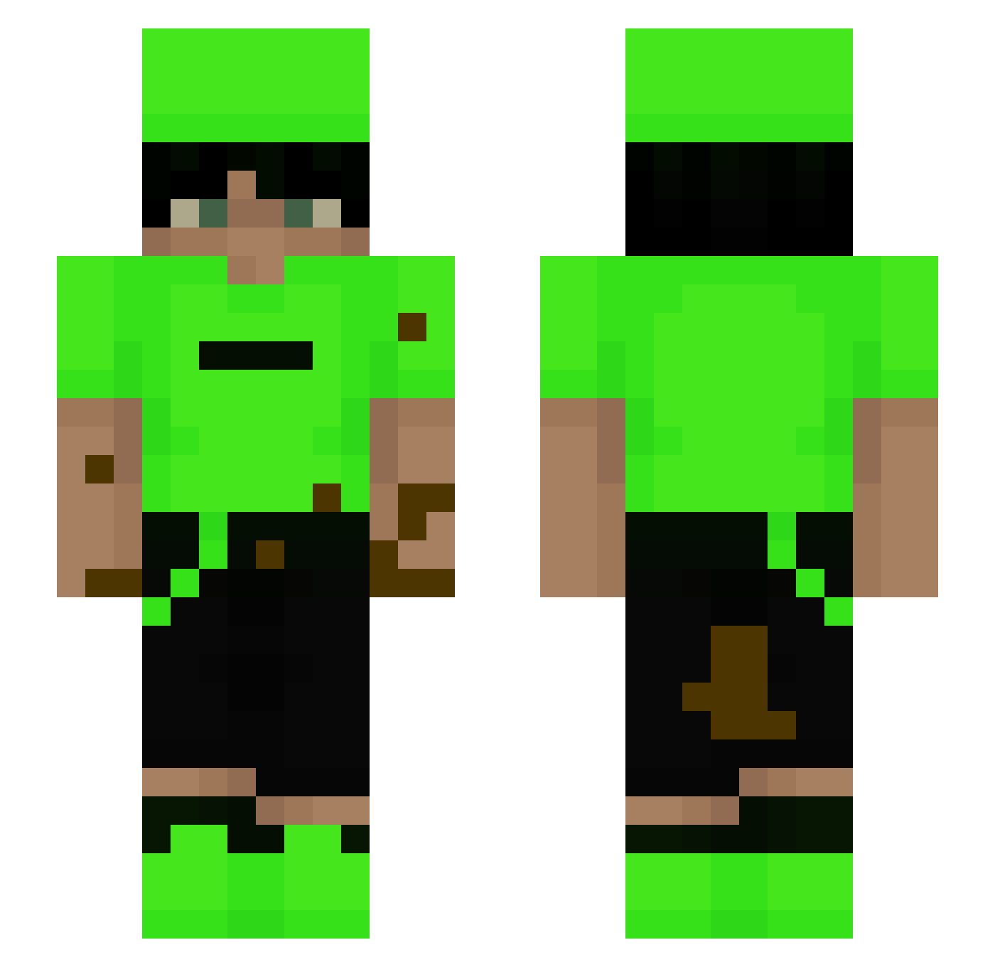 Itzmond Minecraft skin, front and back view