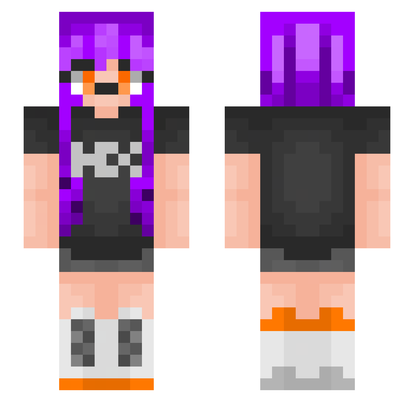 Laugenall Minecraft skin, front and back view