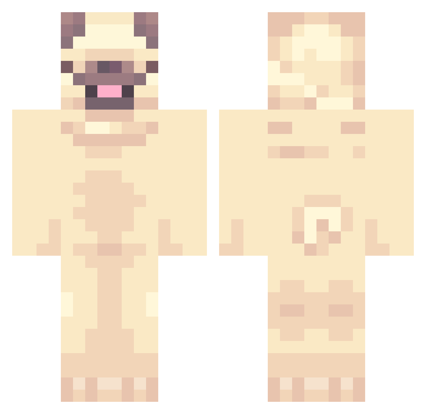 Payakoyo Minecraft skin, front and back view