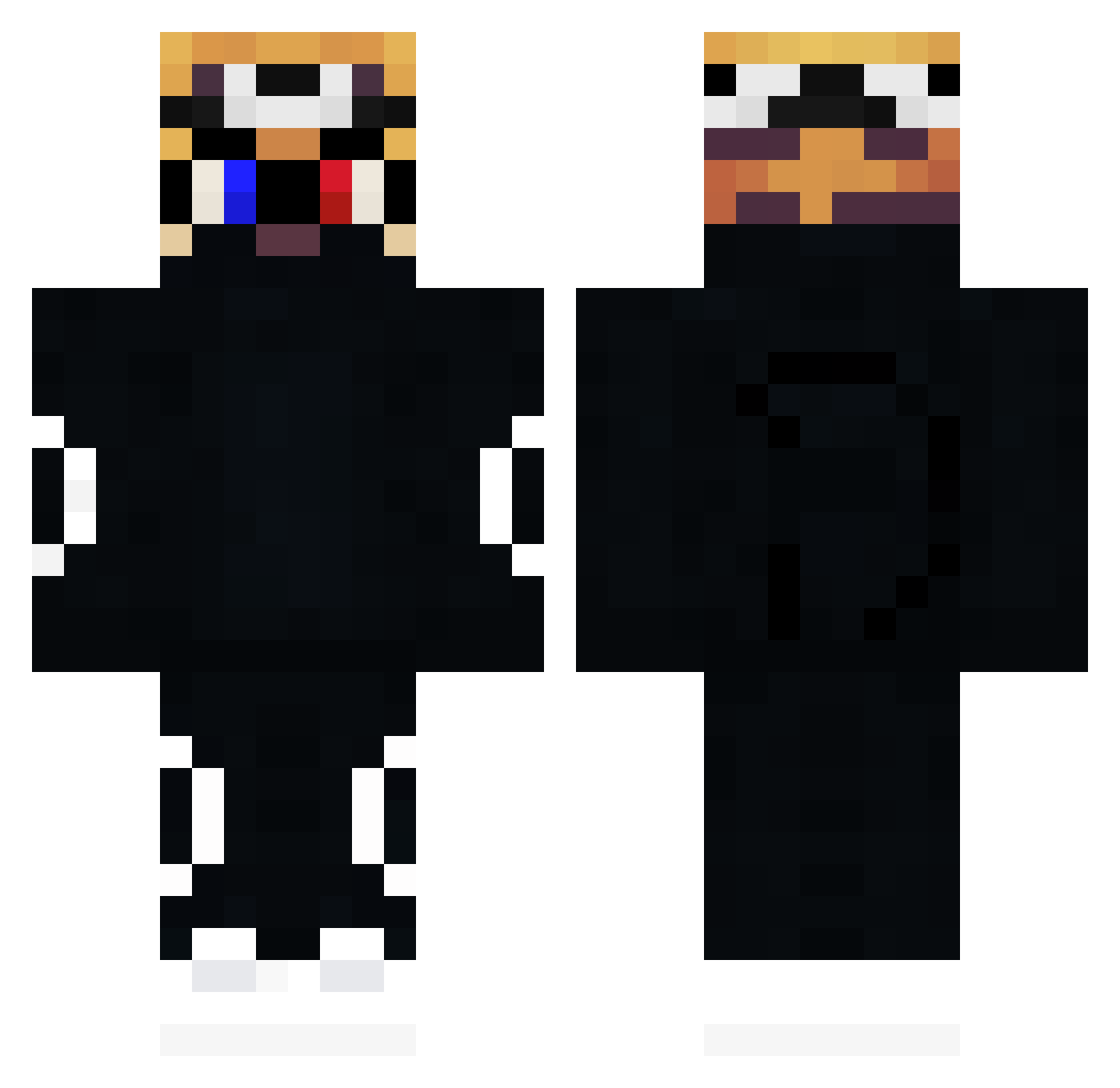 Statmnt Minecraft skin, front and back view