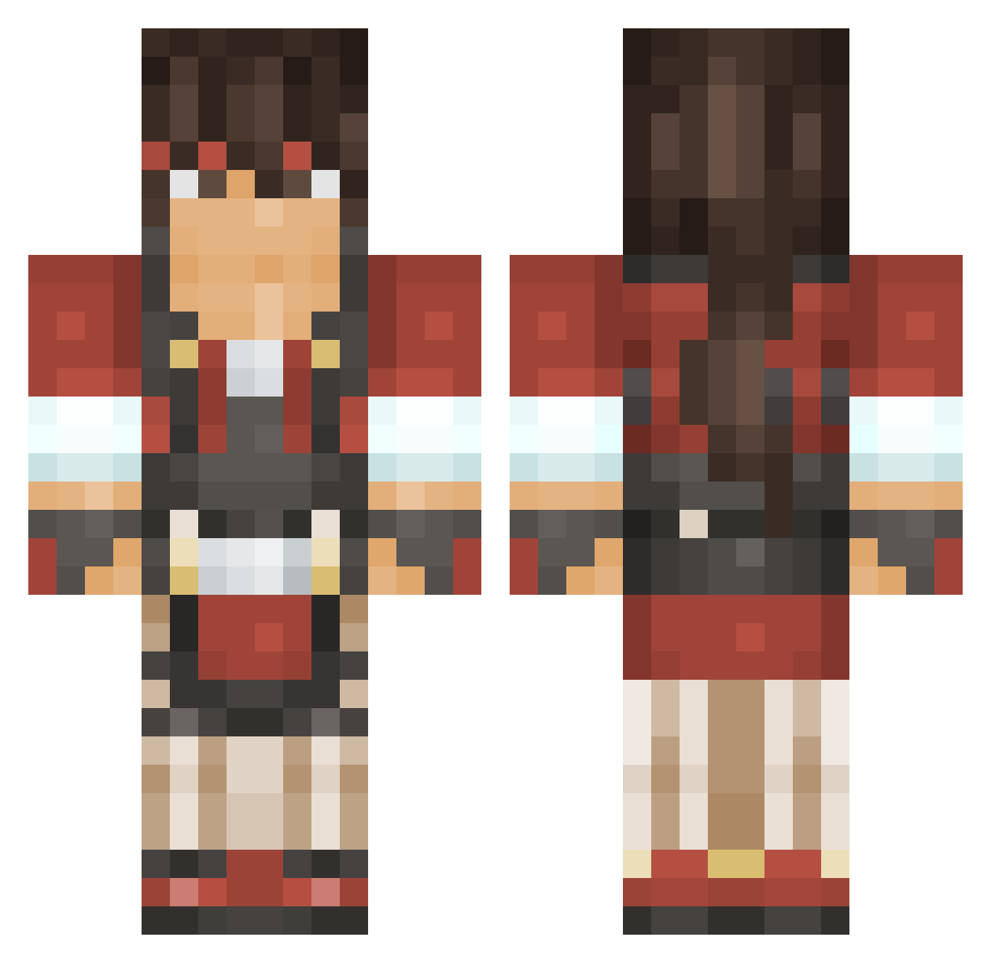 jxy_2502 Minecraft skin, front and back view