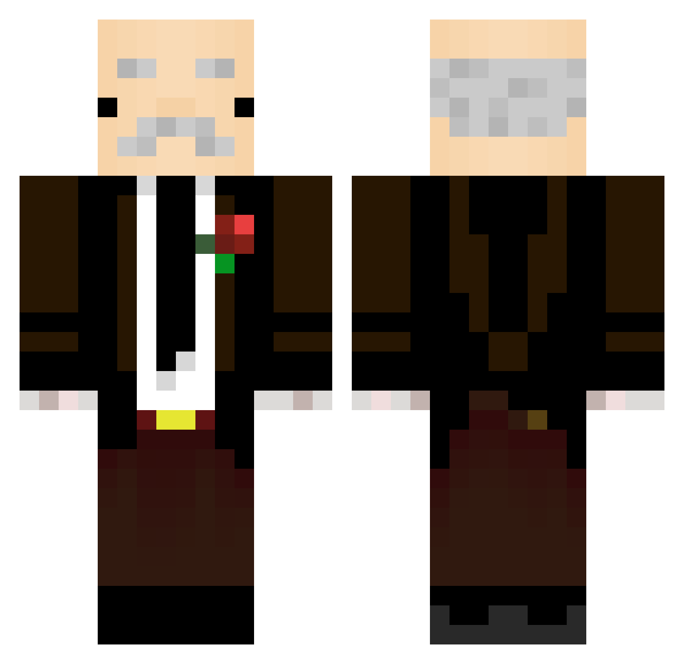 Ewi45 Minecraft skin, front and back view