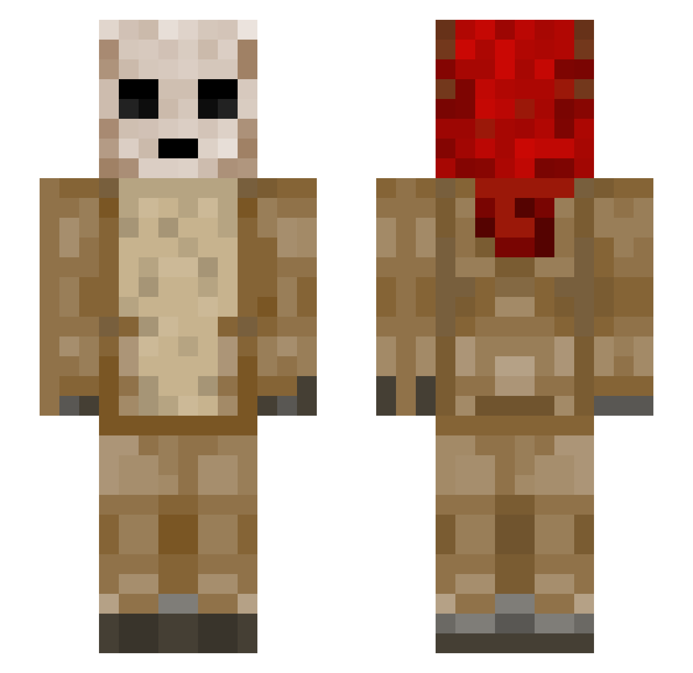 radicalJackal Minecraft skin, front and back view