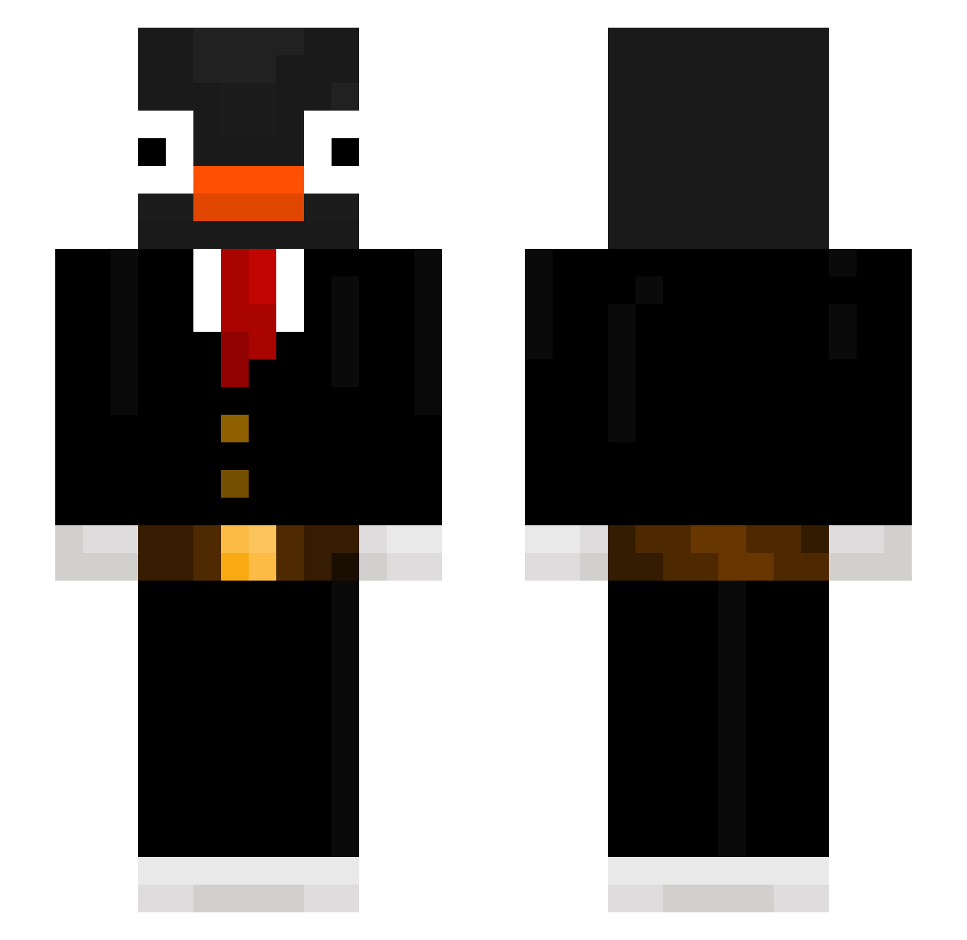 samthebobman Minecraft skin, front and back view