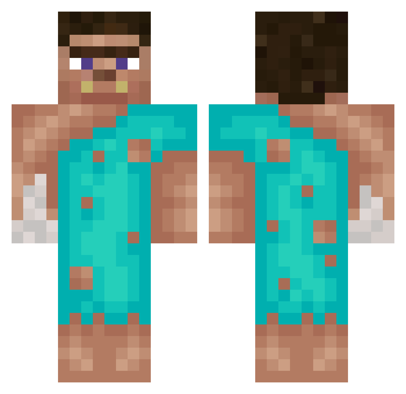 BabyCrib Minecraft skin, front and back view