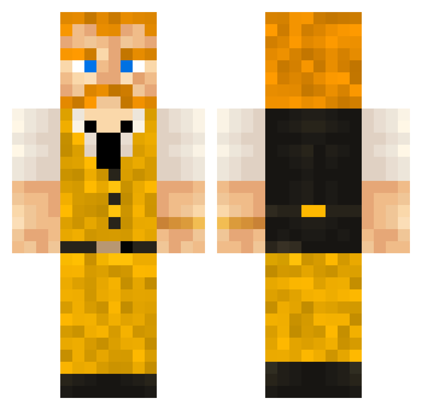 Shammers Minecraft skin, front and back view