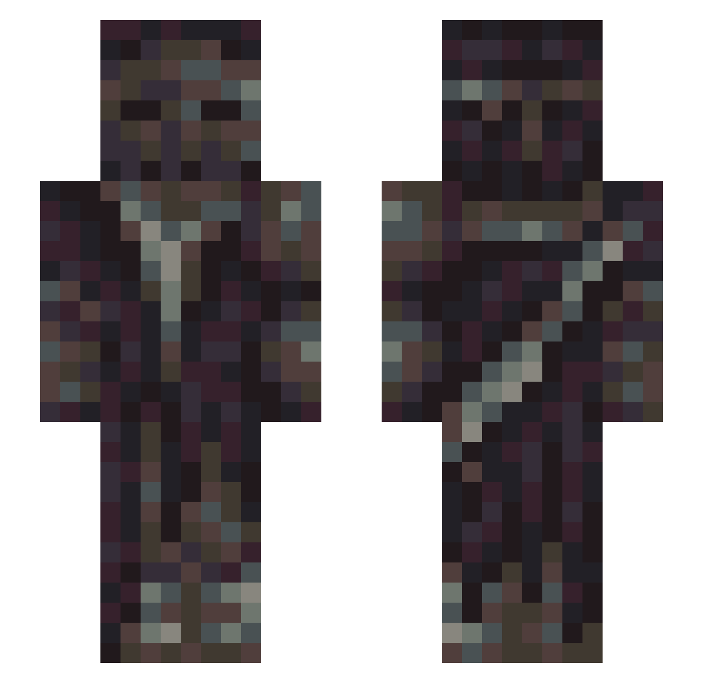 Retropulsion Minecraft skin, front and back view