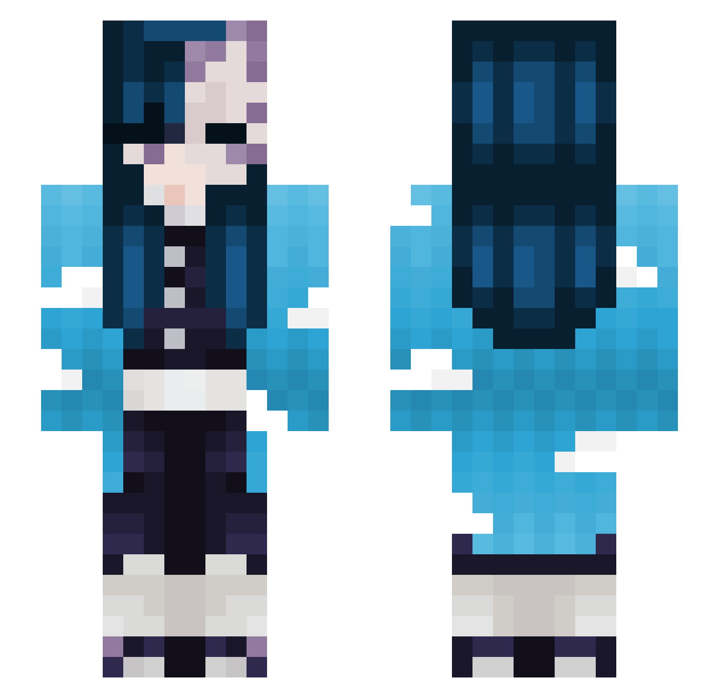 SakuraJoo Minecraft skin, front and back view