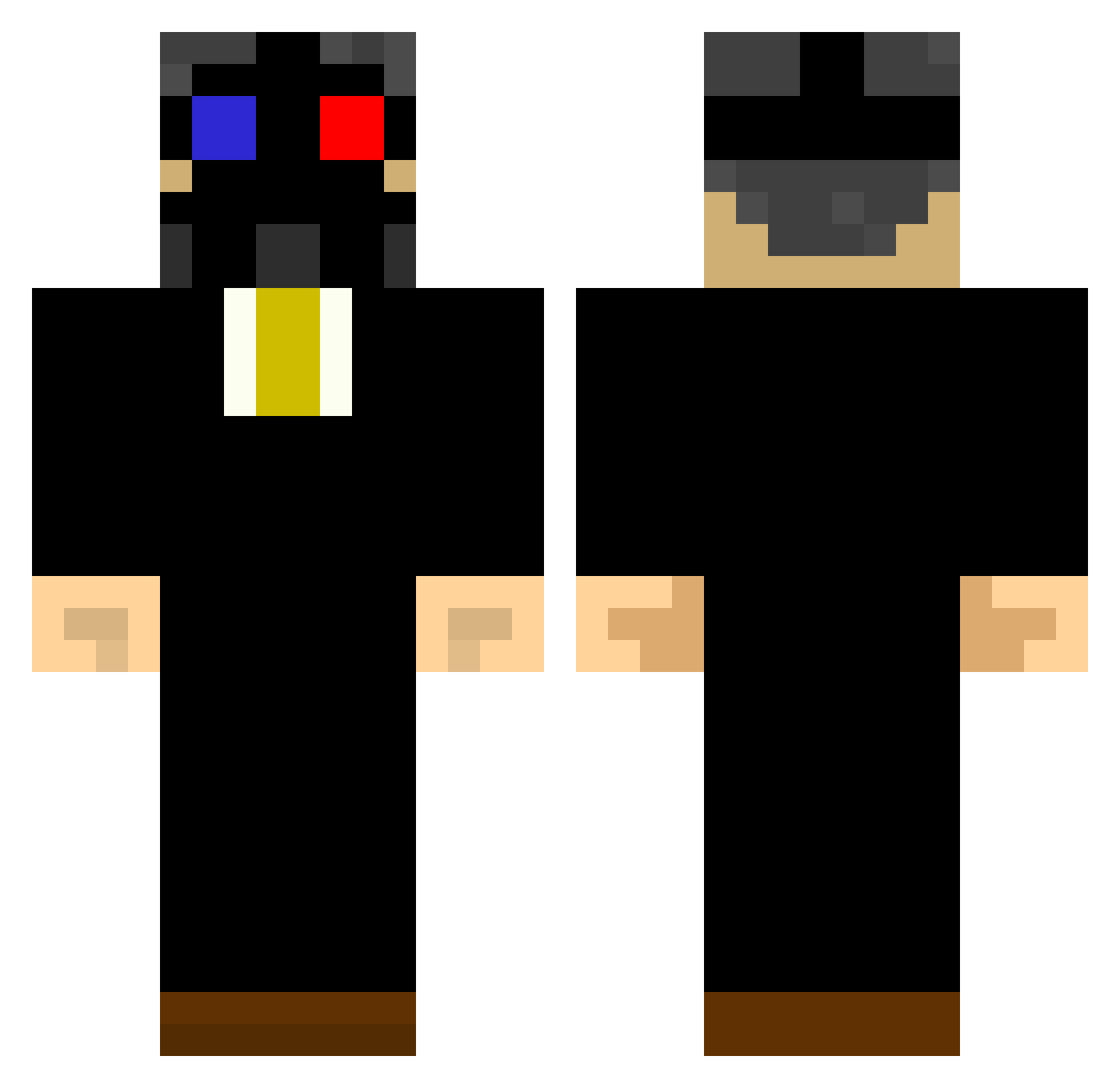 nektons Minecraft skin, front and back view