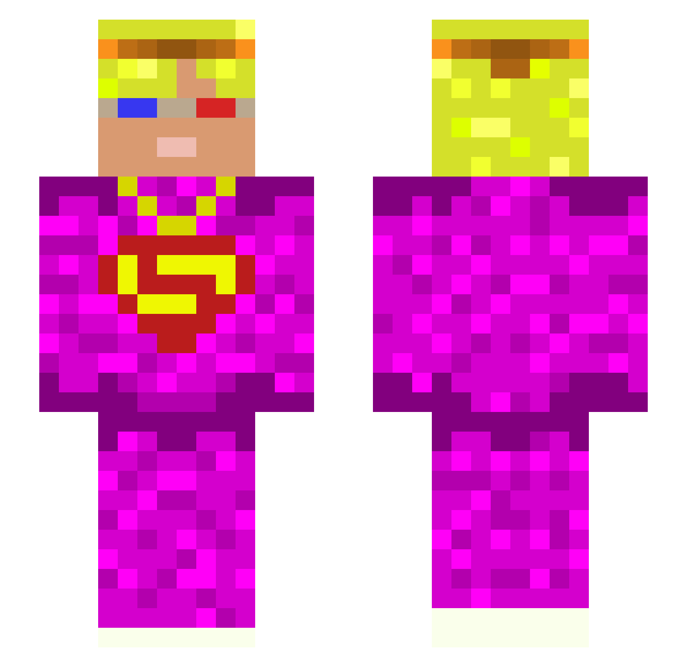 Zuruk_HD Minecraft skin, front and back view