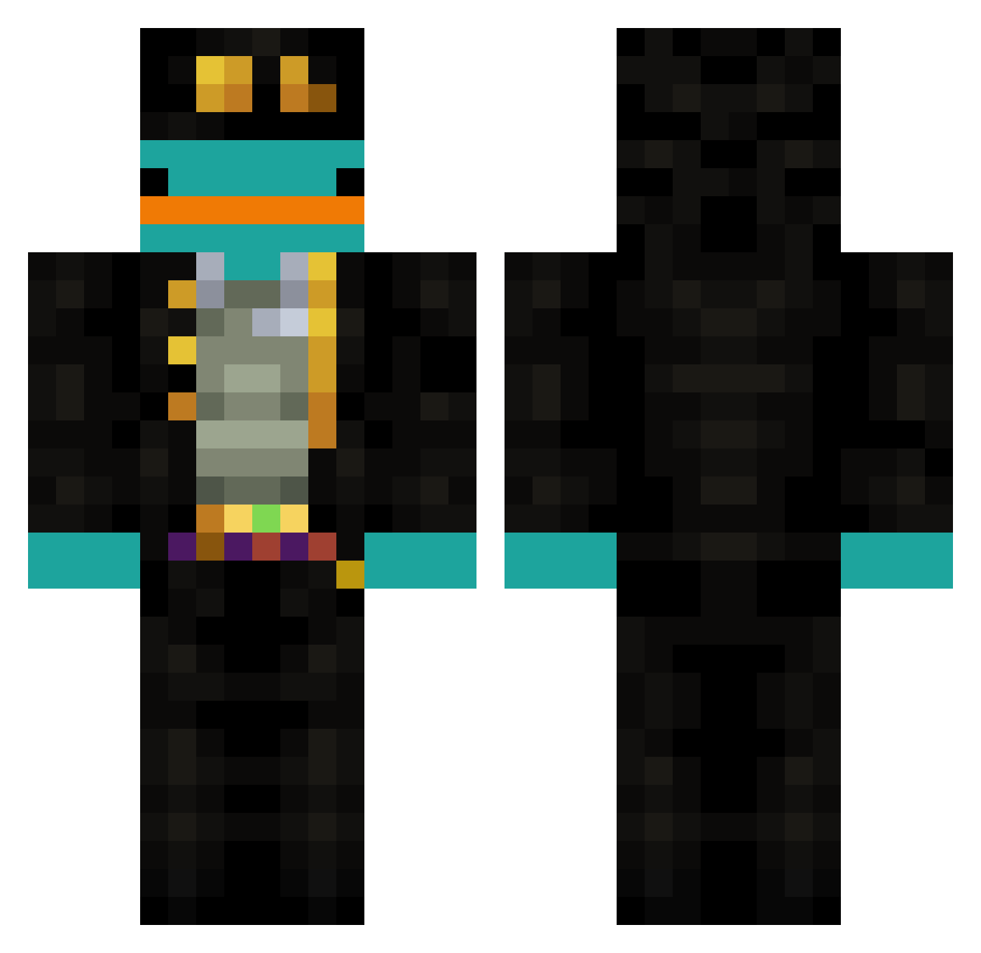 Sznszl Minecraft skin, front and back view